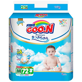Tã dán Goon Premium cao cấp gói siêu đại M72 (7kg ~ 12kg) 72 miếng