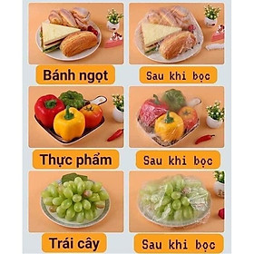 Mua Màng bọc thực phẩm co giãn siêu dai có chun hình túi gấu set 100 chiếc