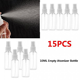 15 Pieces Portable Transparent Empty Perfumes Bottles with Pump Cap 10ml