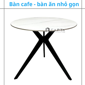 Mua Bàn tiếp khách văn phòng Bàn ăn tròn nhỏ gọn mặt đá 3 chân sắt sơn tĩnh điện đen TE1539-08E