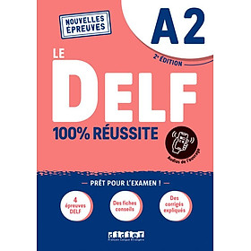 Sách học tiếng Pháp: Delf A2 100% Reussite - Edition 2021 - Livre + Onprint