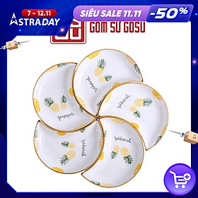 Mua Bộ bát đĩa trăng  cao cấp mã PDS007  hình bán nguyệt phong cách hiện đại