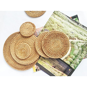 Mua Tấm lót chén dĩa Lót ly lót bàn mây guột tự nhiên KT 20cm decor chụp ảnh  trang trí phụ kiện bàn ăn (1c)