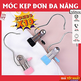 Mua Combo 10 Móc Kẹp Đơn Treo Quần Áo  Mũ  Nón  Tất  Vớ Bằng Inox Bọc Nhựa PVC Chắc Chắn Tiện Ích  Đa Năng Giao Màu Ngẫu Nhiên