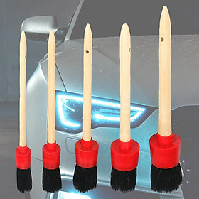 5Pcs Car Detail Brush Different Sizes Automotive Detail Brush Set for Cleaning Wheels Leather Exterior Engine Tools
