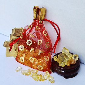 Mua Túi Quà Tặng Tài Lộc Đá Thạch Anh Vàng - 100g - Mx - Hợp Mệnh Thổ  Kim