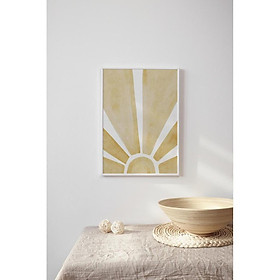 Tranh Canvas Cao Cấp | Tranh màu nước - Watercolor Abstract sun, minimalist, nursery décor