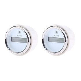 2pc Outboard Engine Hour Meter Gauge Marine Boat 52mm 2Inch LED Indicator White