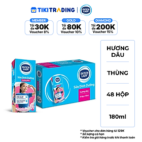 Thùng 48 Hộp Sữa Uống Tiệt Trùng Dutch Lady Cô Gái Hà Lan Dâu (48 x 180ml)