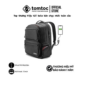 Balo  Tomtoc Large Business For Ultrabook 15inch Black - Hàng chính hãng