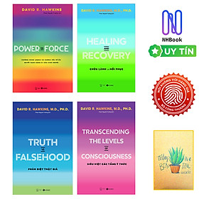 Sách - Combo Sách Tác giả : David R. Hawkins, M.D., Ph.D. : Power Vs Force , Healing And Recovery , Truth Vs Falsehood và Transcending The Levels Of Consciousness ( Trọn Bộ 4 Cuốn ) ( Tặng Kèm Sổ Tay Xương Rồng )