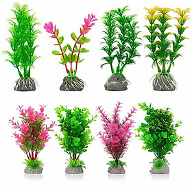 Combo 4 Cây Nhựa Trang Trí Bể Cá 12cm, Cỏ Nhựa Thủy Sinh Cao Cấp Decor Hồ Cá - Bền Đẹp, An Toàn