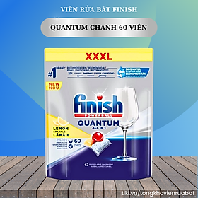 Viên rửa bát Finish Quantum 60 viên Dishwasher Tablets Apple & Lime - hương chanh, táo