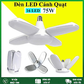 Mua Bóng đèn Led cánh quạt 4 cánh 75W tiết kiệm điện  ánh sáng trắng  chuối xoáy E27 có thể điều chỉnh góc độ sáng