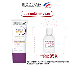 Kem Dưỡng Phục Hồi Da Tổn Thương Và Hạn Chế Tăng Sắc Tố Sau Viêm Bioderma Cicabio Creme Spf 50+ 30ml