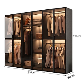 Tủ quần áo cánh kính Ohaha có đèn led - TCK007