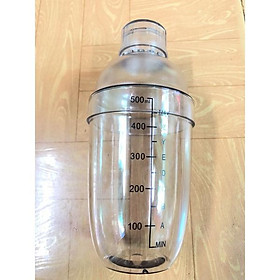 Ly lắc pha chế nhựa trong 500ml 700ml 1000ml nhựa dày không rĩ cốc pha chế cocktail lắc cà phê sữa có vạch đo dung tích