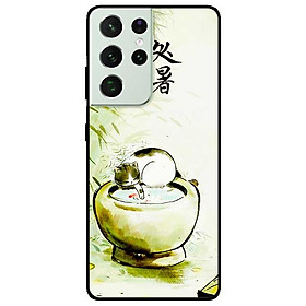 Ốp lưng dành cho Samsung Galaxy S21 Ultra mẫu Mèo Chậu Nước
