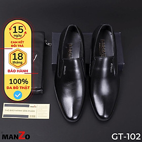 Giày da nam công sở tăng chiều cao – Giầy tây công sở da bò Manzo store – GT102