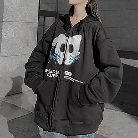 Áo Khoác Hoodie Form Rộng Phối Zip Unisex CAT Vải Nỉ Bông Dày Dặn- More Simple