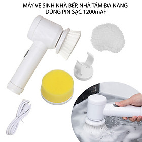 Mua Bàn chải vệ sinh nhà bếp  nhà tắm  đánh giày đa năng dùng pin sạc 1200mAh kèm 3 đầu