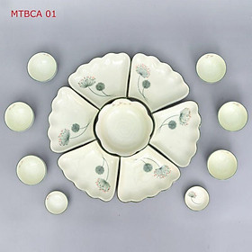 Mua ️ Nhiều mẫu- Bộ đồ ăn sứ cao cấp Bát Tràng vẽ hoa mẫu đơn