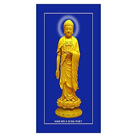 Tranh trang trí nhà cửa treo tường mẫu tượng phật adida bằng vàng, Tranh Phật Giáo Adida Phật 2282
