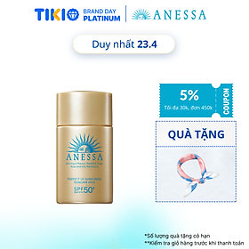 Kem chống nắng dạng sữa dưỡng da kiềm dầu bảo vệ hoàn hảo Anessa Perfect UV Sunscreen Skincare Milk SPF 50+ PA++++ 20ml