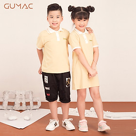 Áo thun cho bé trai phối màu cổ bẻ GUMAC AKA514