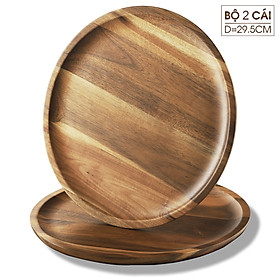 KHAY, ĐĨA GỖ TRÀM TRÒN ĐƯỜNG KÍNH 28CM ( BỘ 2 CÁI)