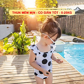 Bikini cho bé 5-25kg họa tiết chấm bi Baby-S, Đồ bơi bé gái liền thân cánh tiên xinh xắn – SDB019