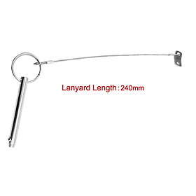 2x Stainless Steel Quick Release Pin Lanyard Bimini Top Deck Hinge Hardware