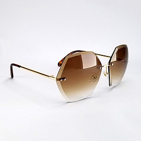 Mắt kính mát nữ ốc form lục giá DKY71180TR. Tròng Polarized phân cực, gọng kim loại không gỉ.