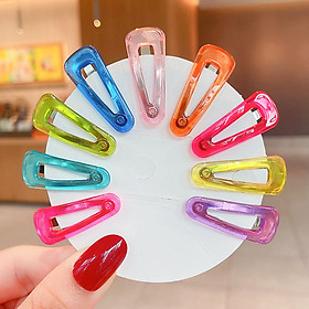 COMBO 10 Kẹp tóc bọc nhựa nhiều màu trong Macaron siêu đáng yêu