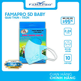 Hình ảnh [HỘP - FAMAPRO 5D BABY] - khẩu trang y tế trẻ em kháng khuẩn 3 lớp Famapro 5D Baby (10 cái/ hộp) - 1 HỘP