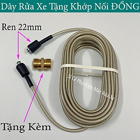 Mua Ống Dây Xịt Rửa Xe Áp Lực Cao 3 Lớp Lõi 10M-15M- 20M-30M  Ren 22mm-22mm   - Tặng khớp nối dây