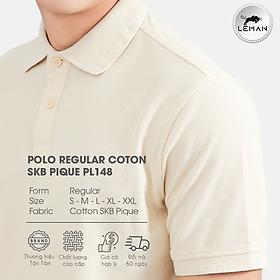 Áo thun polo nam Leman PL148 vải Cotton SKB Pique230gsm độ bền cao form regular thoải mái