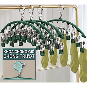 Mua Móc cao cấp Treo Quần Áo Đồ Lót Tất Vớ Đa Năng   Móc phơi có kẹp phơi đồ trẻ em có khóa chống gió chống trượt