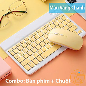 Combo chuột và bàn phím mini 10inch kết nối bluetooth cho laptop, máy tính, điện thoại