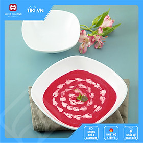 Mua Tô choãng ảo Long Phương Bát tô miệng vuông dáng lùn kiểu mới sứ trắng cao cấp