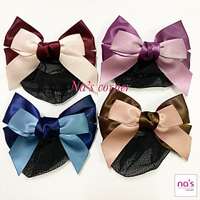 Kẹp lưới búi tóc họa tiết cao cấp (18)