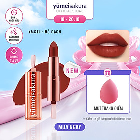 Son Thỏi Màu Đỏ Gạch Lì Mịn Siêu Dưỡng Yumeisakura Chotto Matte Kiss Me Maroon Lipstick YMS11 3.5g