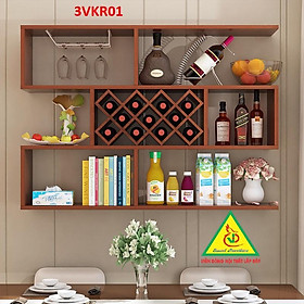 Mua Kệ rượu treo tường trang trí bằng gỗ 3VKR01 - Nội thất lắp ráp Viễn Đông Adv