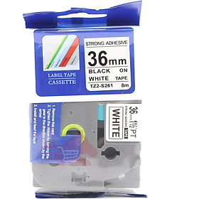 Mua  Mua 10 tặng 1  Nhãn in TZ2-FX261( tương thích nhãn in Tze-fx261  Hze-fx261)  Khổ rộng 36mm* dài 8m  chữ đen nền trắng( Black on White)  siêu dẻo  nhãn đa lớp  bám dính cao
