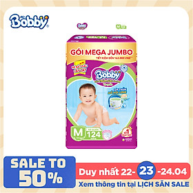 Tã Quần Bobby - Đệm Lưng Thấm Mồ Hôi M124 (124 Miếng)