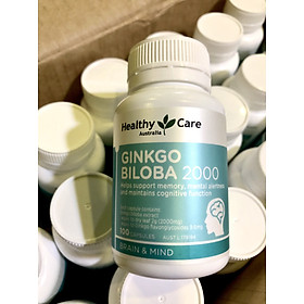 Hình ảnh Viên uống bổ não Ginkgo Biloba Healthy Care Úc 2000 (MẪU MỚI 2020)