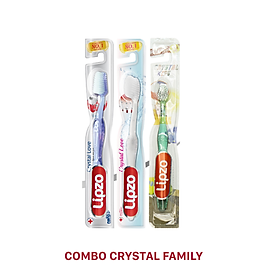 COMBO 3 BÀN CHẢI CRYSTAL LIPZO CHO GIA ĐÌNH