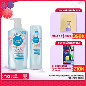 Combo Dầu Gội 650gr + Dầu Xả 320gr Sunsilk Natural Dưỡng Ngăn Gãy Rụng