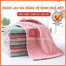 Mua Khăn Bông Lau Bếp  Lau Tay  Lau Chén Bát - Khăn Vệ Sinh Đa Năng 2 Mặt Siêu Thấm Hút (10 KHĂN