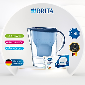 Combo Bình lọc nước BRITA Marella Cool 2.4L kèm Hộp 3 lõi lọc BRITA Maxtra Plus - Hàng Chính Hãng